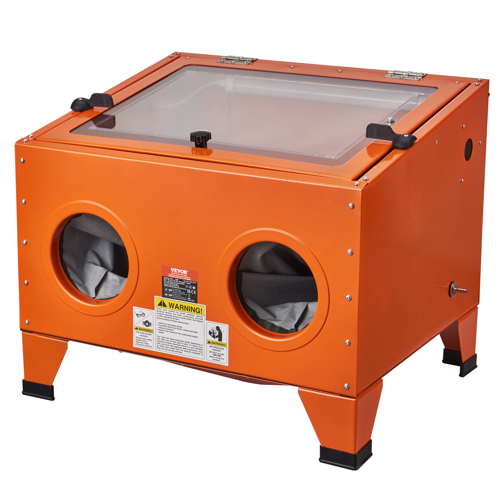 VEVOR 25 Gallon Sandblasting Cabinet Benchtop Cabinet with Blasting Gun 4 Nozzle