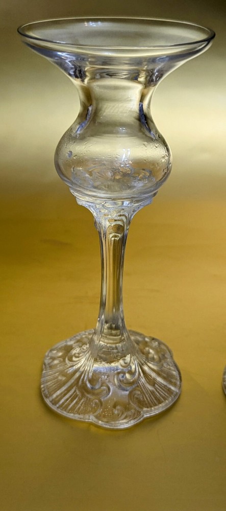 Vintage Patterned Glass Candle Holders