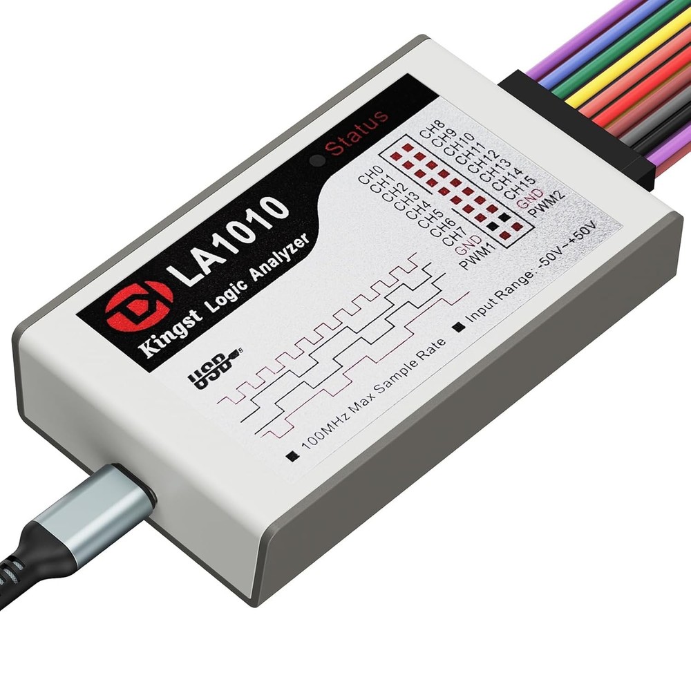 16 Channel USB Logic Analyzer - 100MHz Portable Instrument for Windows/Mac/Linux