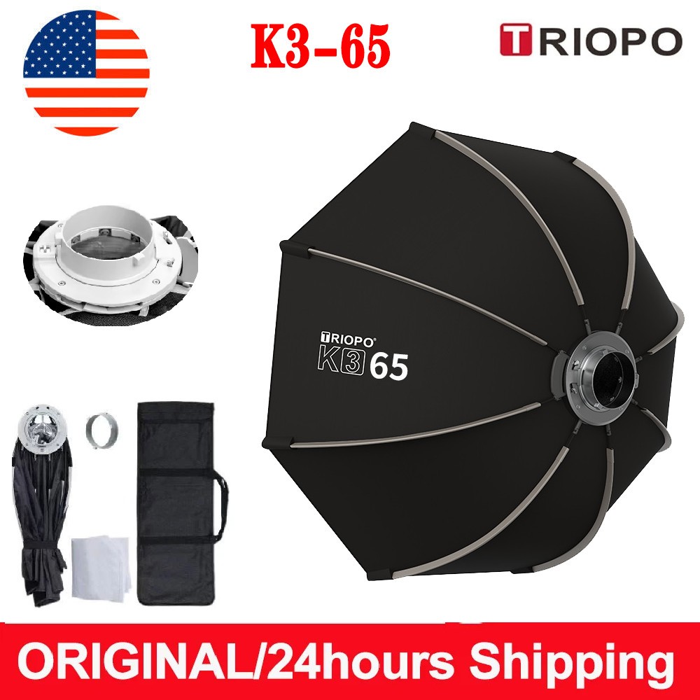 US TRIOPO K3-65 65cm Quick-Setup Bowens Octagon Softbox For Studio LED Light