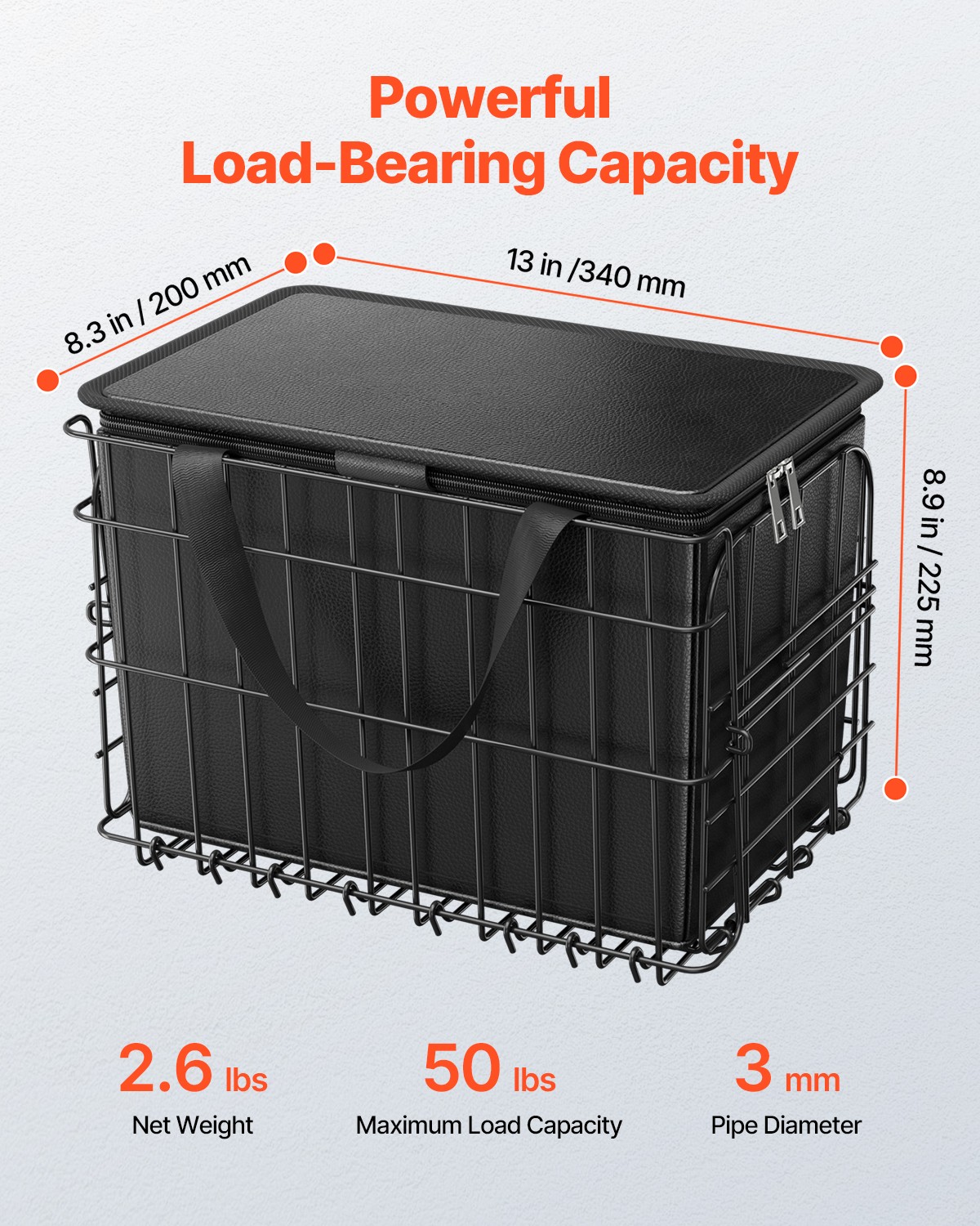 Rear Bike Basket Folding Bicycle Basket Cargo Net Liner Waterproof Cover