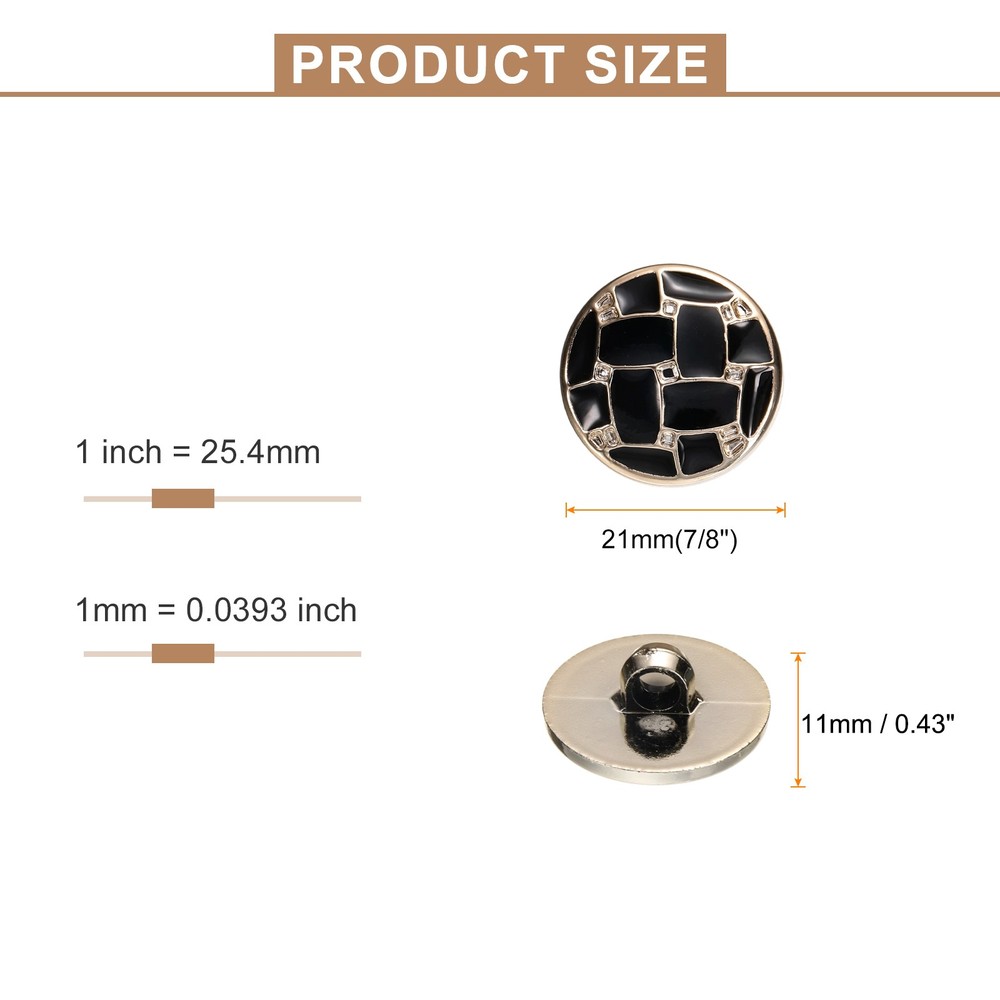 5pcs Gold Pearl Button 21mm 0.43" Thick Sewing Button Style C