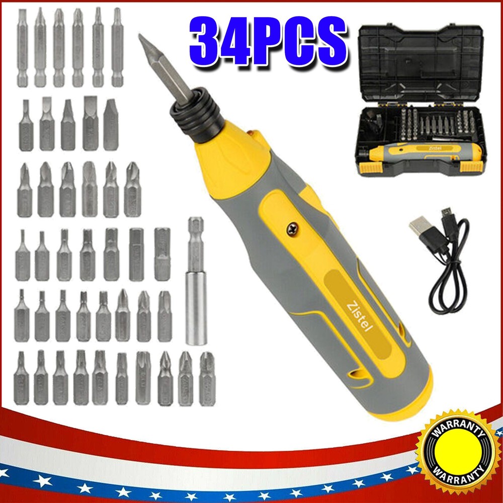 43PCS Bits Set 4V USB Rechargeable Power Tool Cordless Electric Screwdriver Kit
