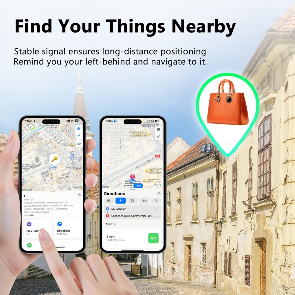 Tracker Tags-4 Pack: Bluetooth Tracker, with Apple Find My APP (iOS Only) Rep...