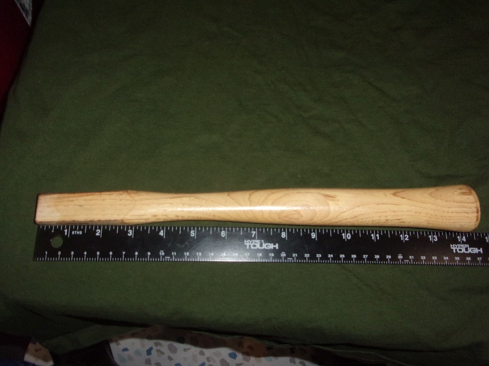 14 INCH BROWN SOLID WOOD TOOL REPLACEMENT HANDLE W/ 1 IN. RECTANGLE HEAD W/SLOT
