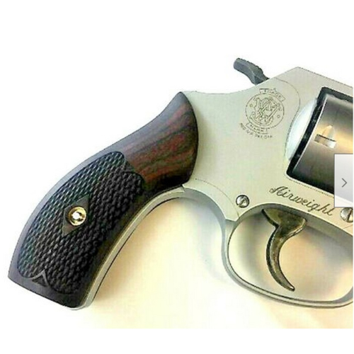 Unique Checkered Rosewood J Frame Grips Round Butt