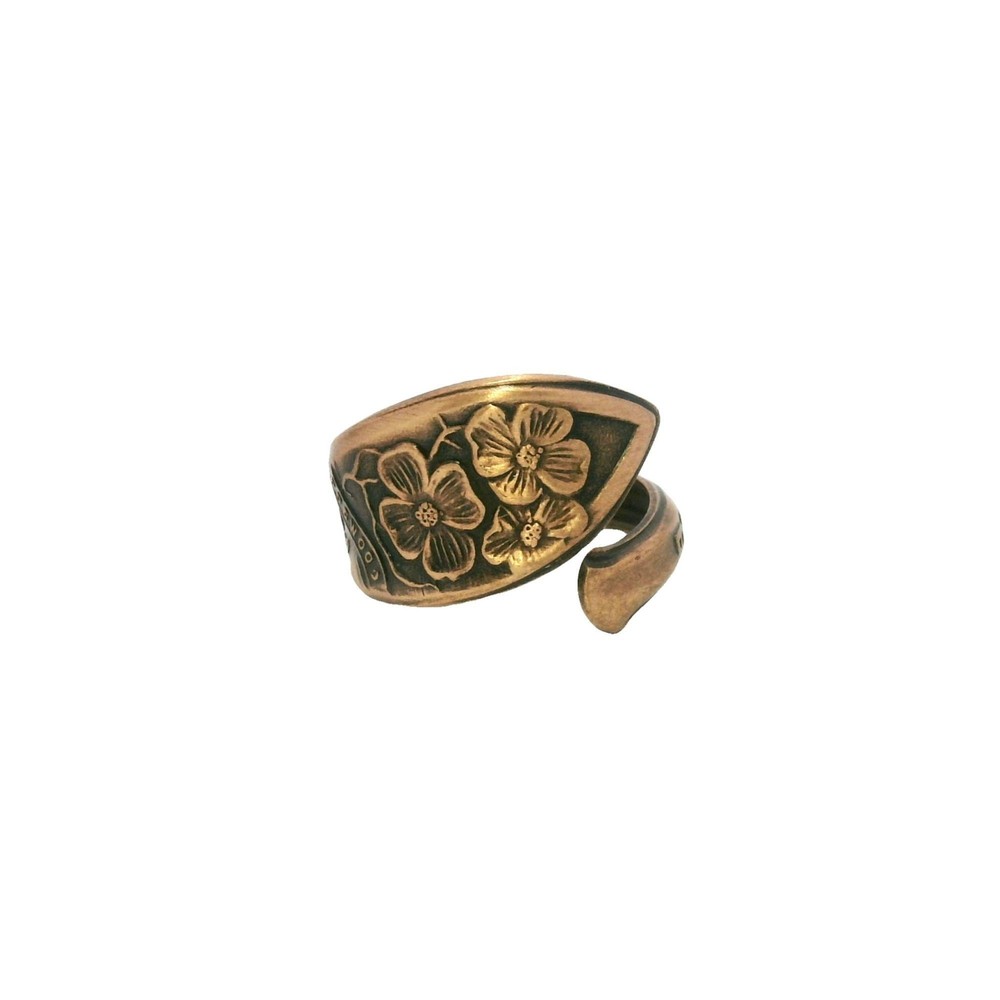 Tennessee Dogwood Flower Copper Spoon Ring