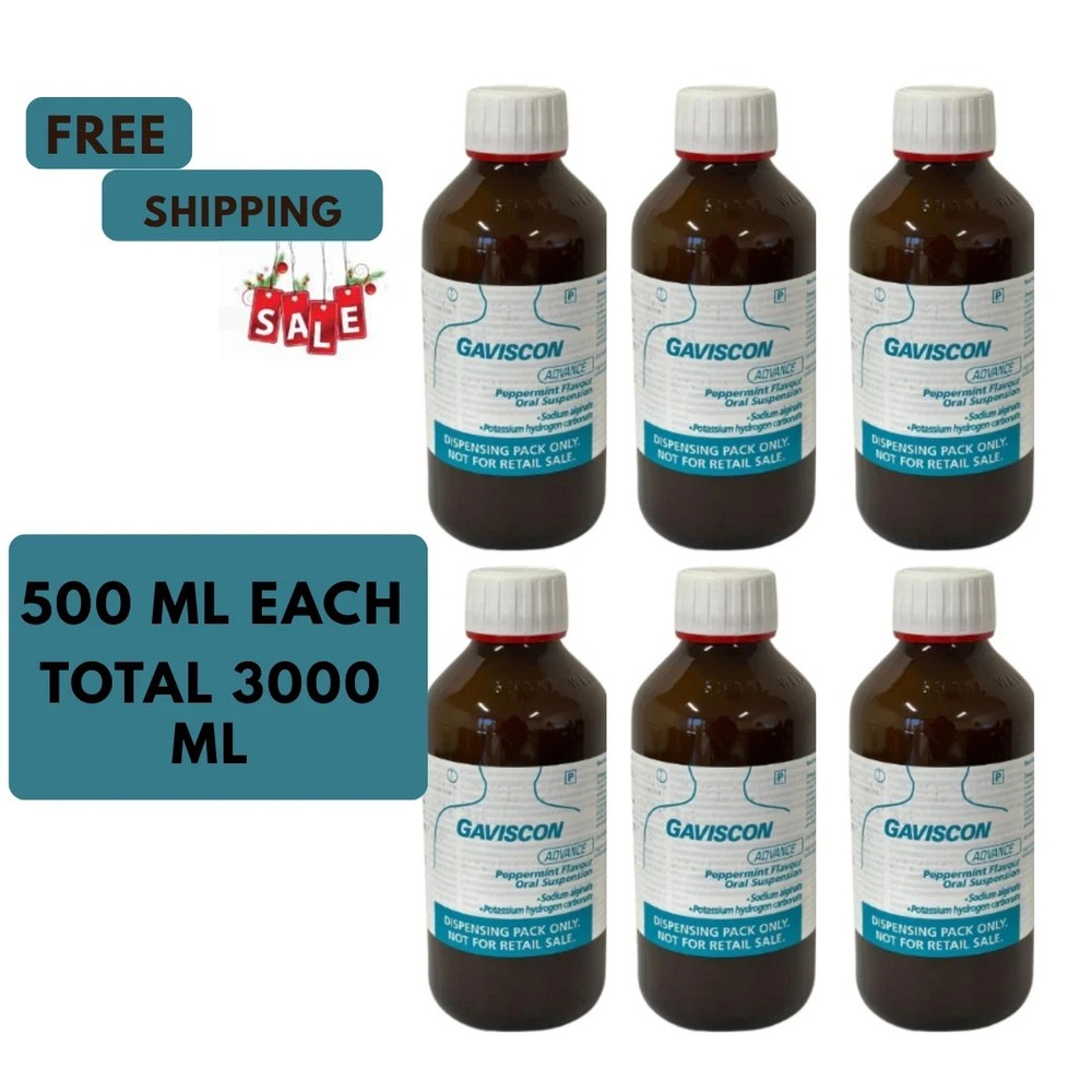 6 PACK GavI-$con Advance Liquid Peper-mint (500ml) - FREE DELIVERY