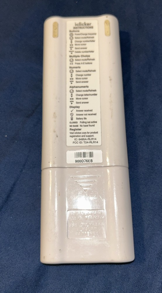 iClicker 2 Student Remote Classroom Response Control Multiple Choice
