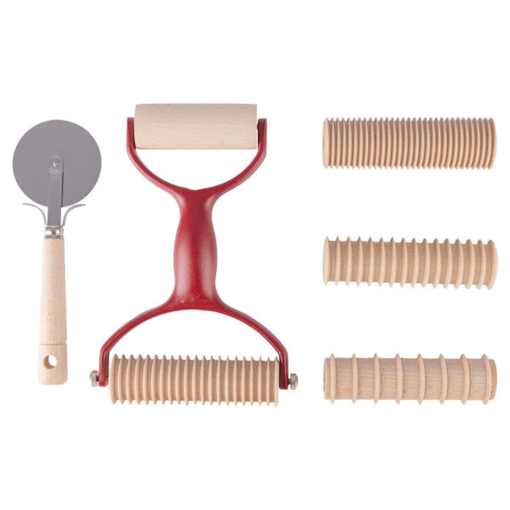 7 Pcs Pasta Making Tools - Kitchen Set with Handle, Pasta Cutter, Small Rolli...