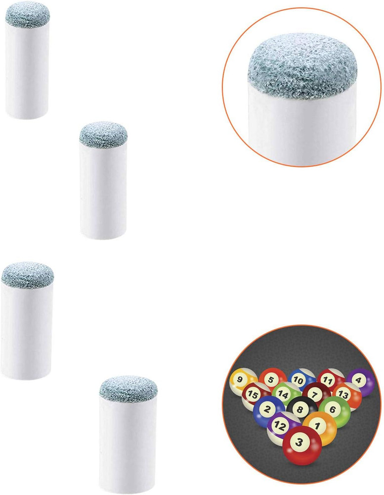 80 Pcs Assorted Size Pool Cue Tips Replacement Kit Slip on Billiard Cue Tips 4 S