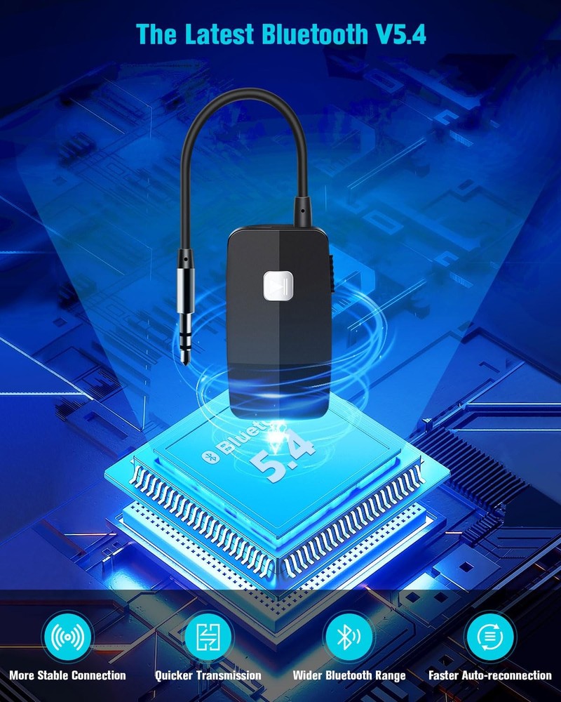Upgraded Bluetooth 5.4 Receiver for Speaker, Wireless Audio Adapter for Home ...