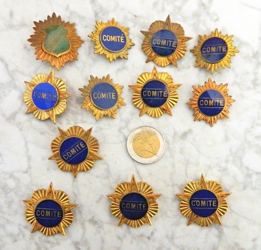 12 ENAMEL BADGES