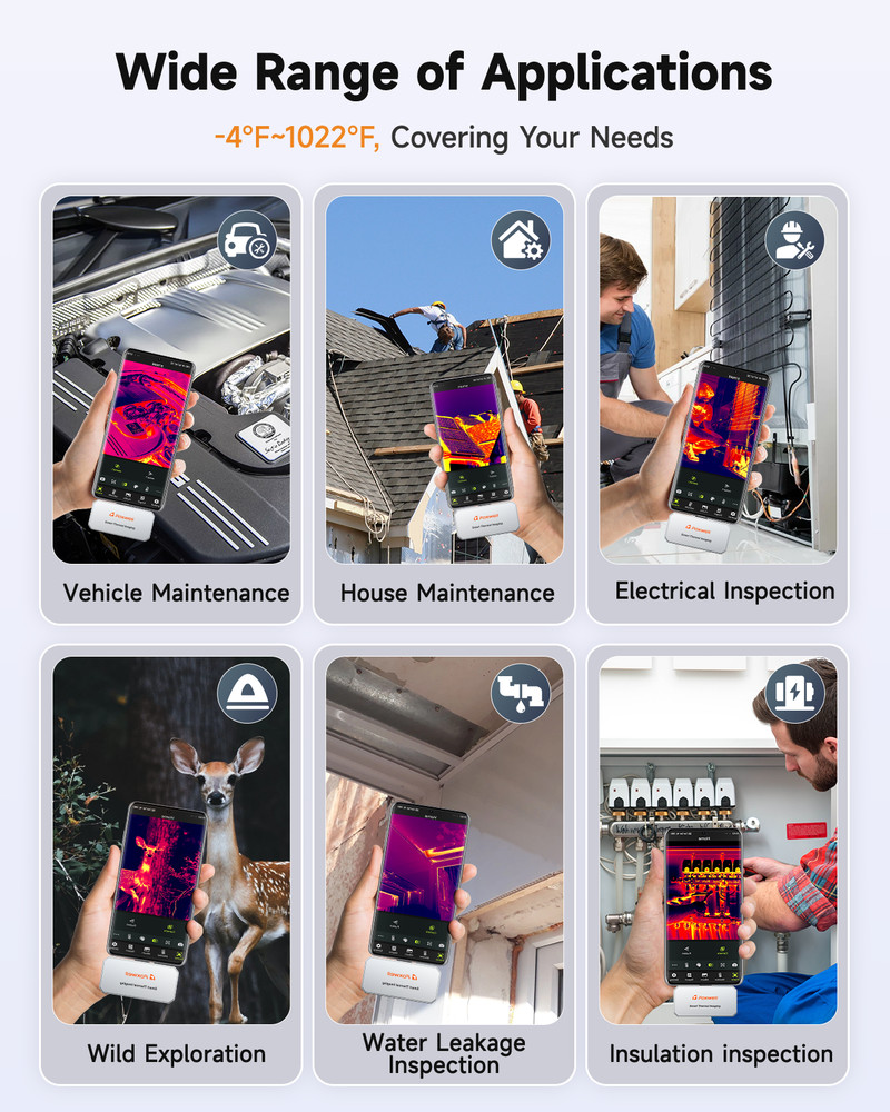 FOXWELL For Home HVAC Inspection Thermal Imaging Camera For Windows & Android US