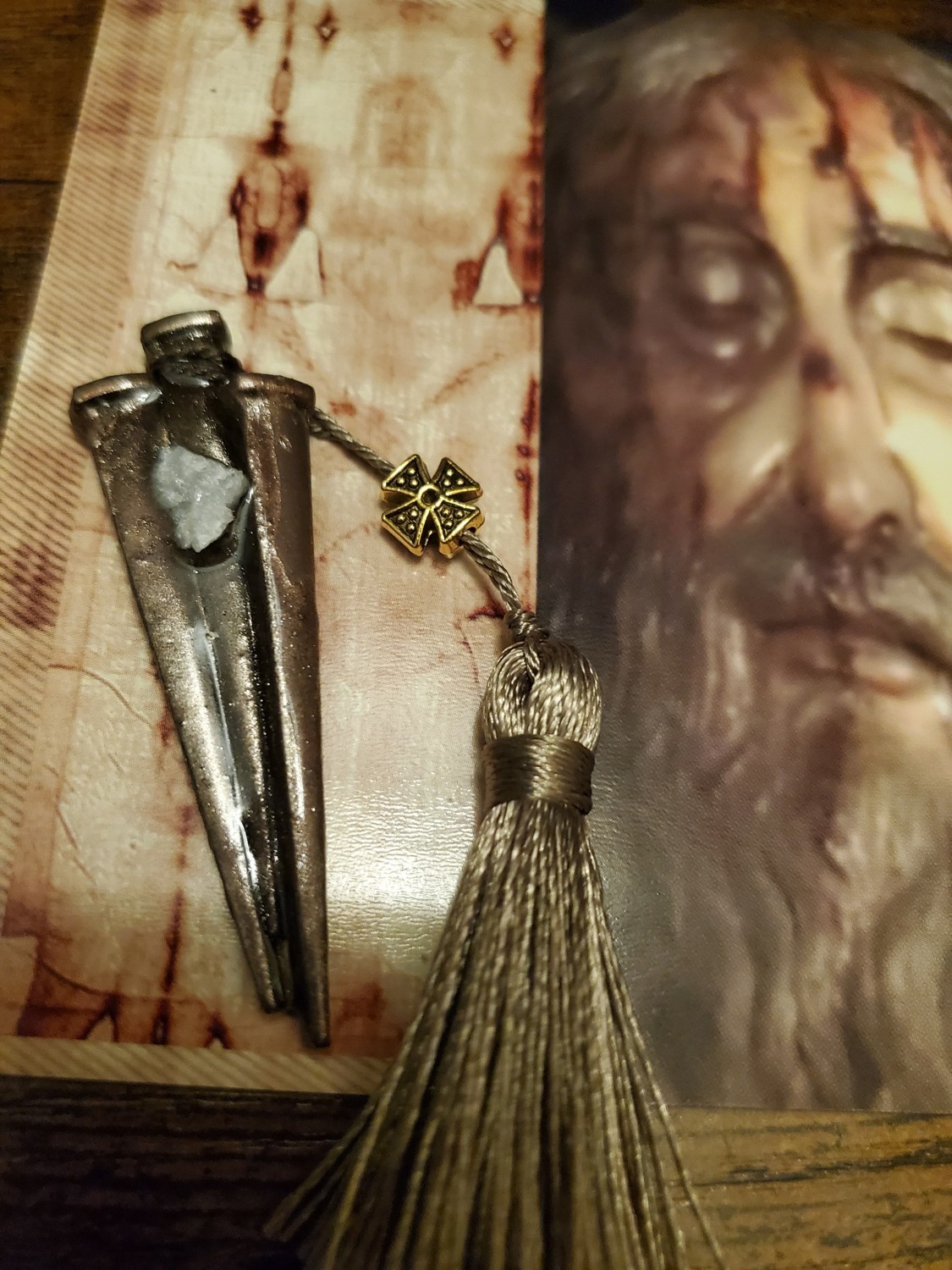 Tomb of Jesus Prayer Medallion with Stone From Tomb of Jesus Holy Sepulchre