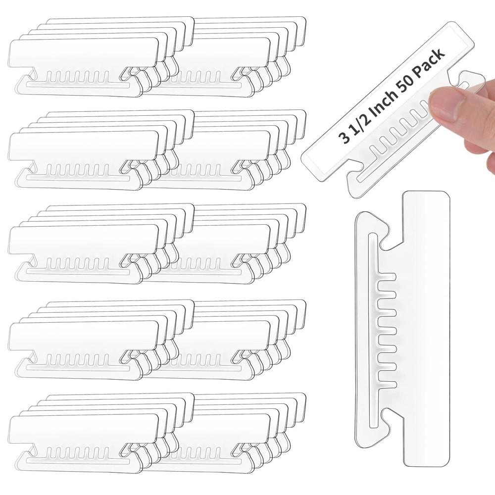 50 Pcs 3 1/2 Inch Hanging File Folder Tabs - Plastic Insertable Tabs for Fold...