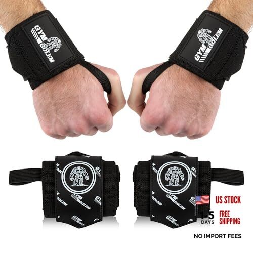 Wrist Wraps - 18-Inch Premium Support Wraps with Thumb Loop for Black