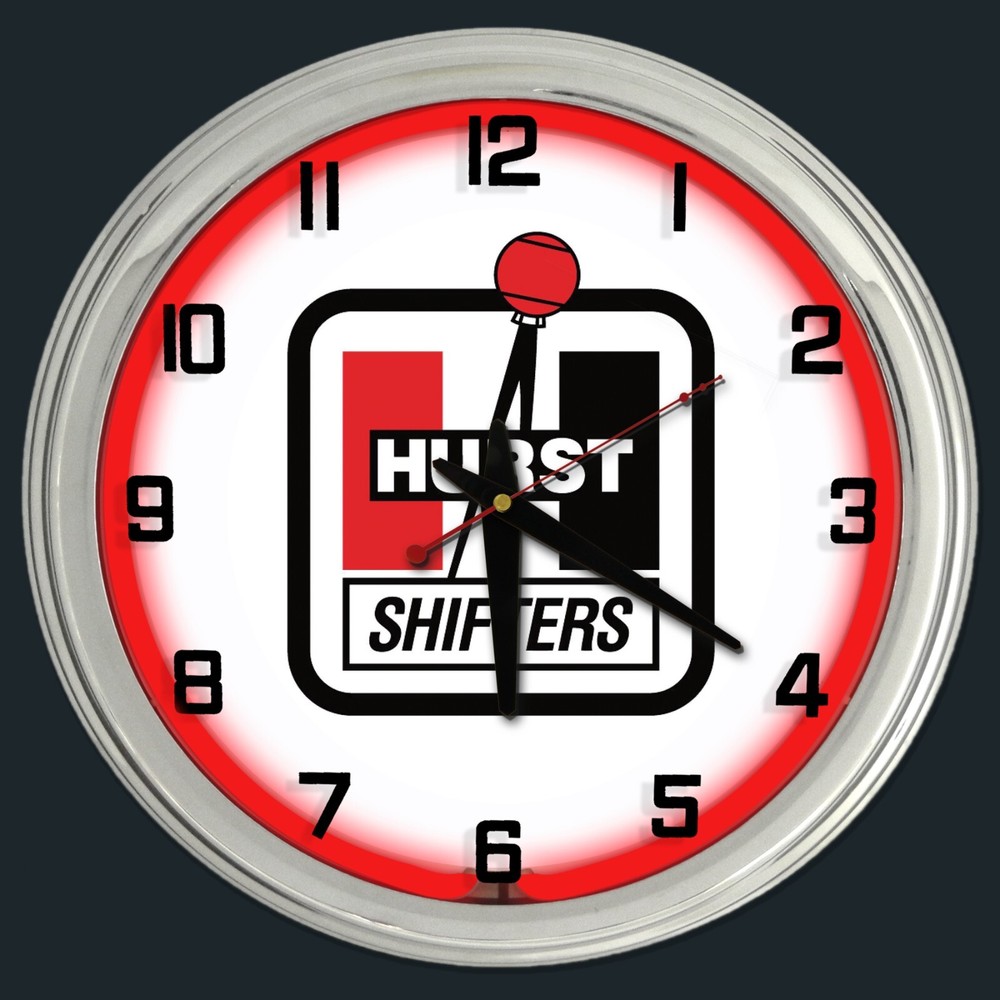 17" HURST Shifters Sign Single Neon Clock