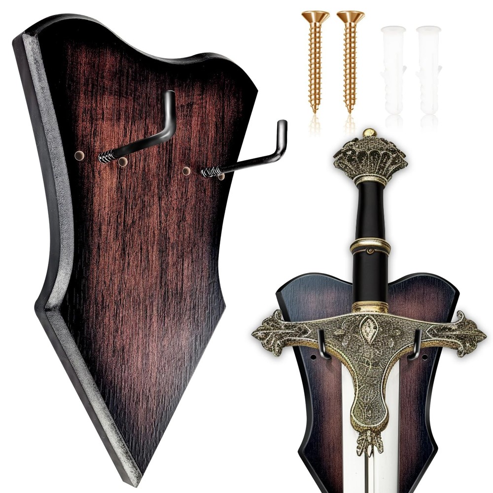 �Sword Plaque Wall Mount Vertical Display Stand for Bow Dagger Axe Medium�