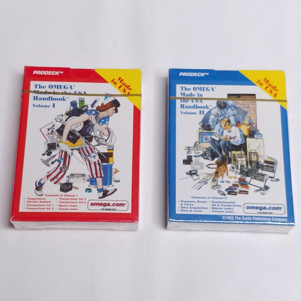 NEW 2 Pack Omega Engineering Playing Cards Handbook and Encyclopedia Reference