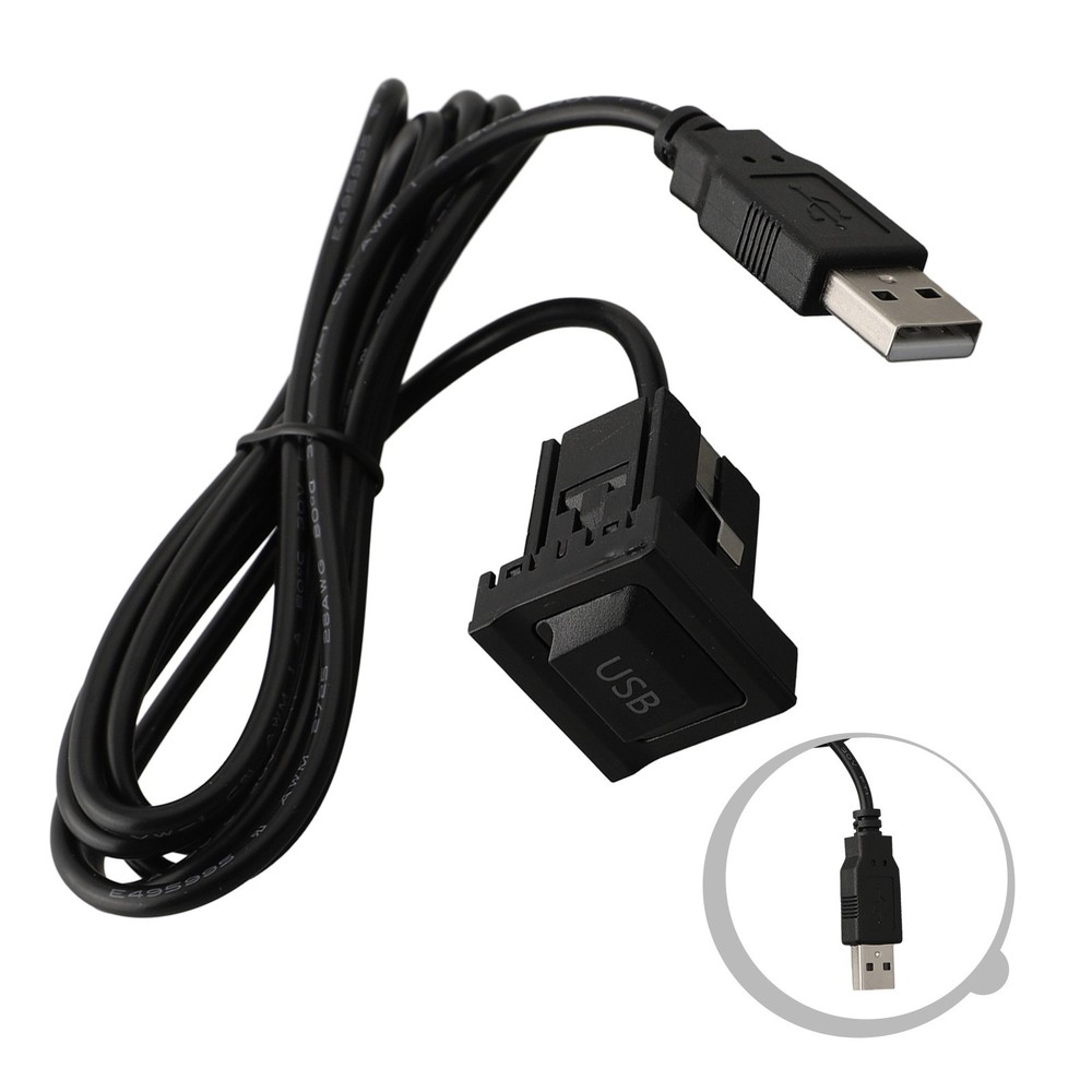 Dual USB Flush Mount Car Dash AUX and USB Port Panel for Easy Installation