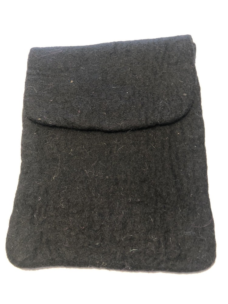 Black Felted Wool 8x10 Tablet Sleeve 100% Wool
