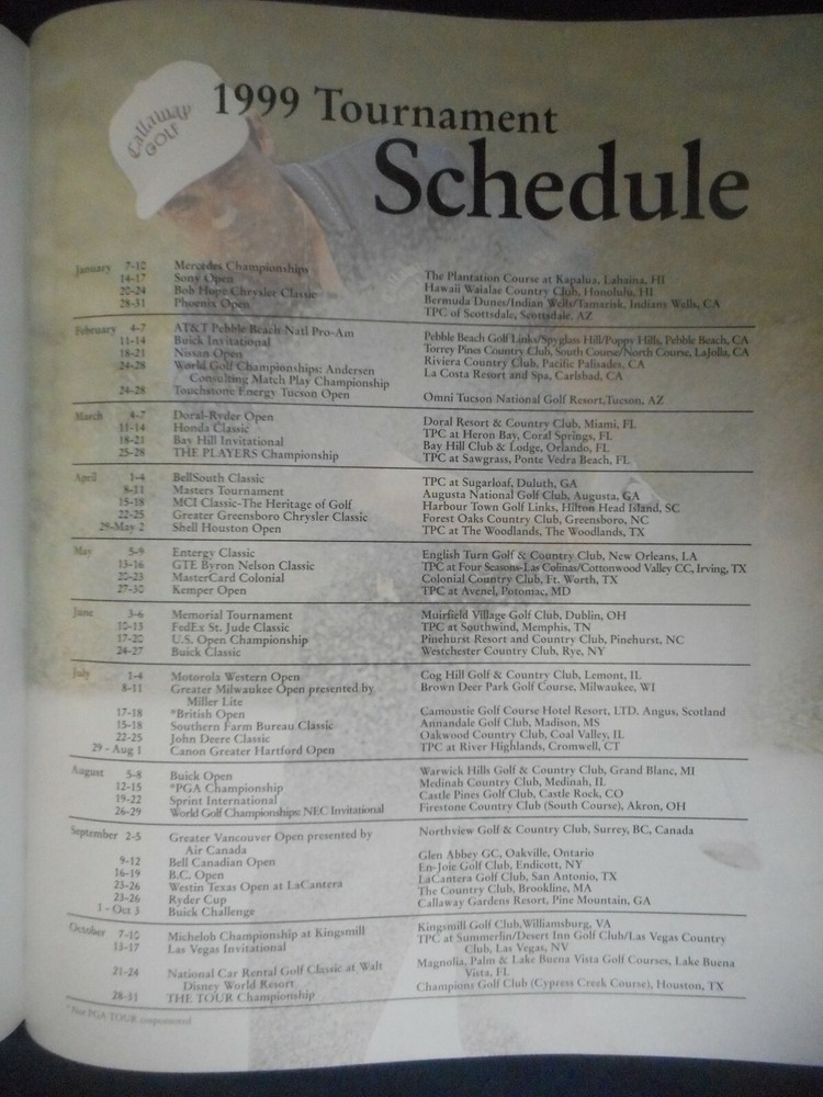 PGA ANNUAL 1999