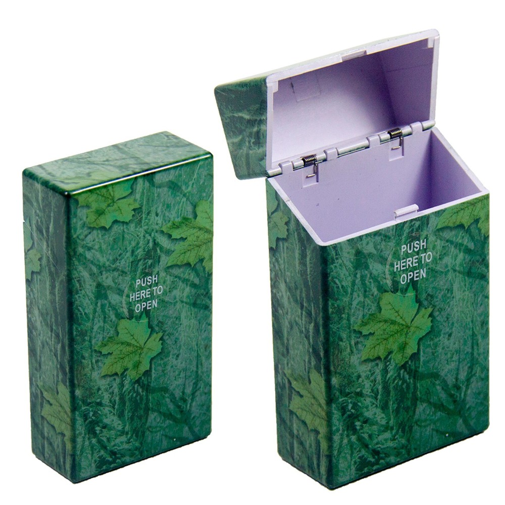 5 Pack 100' Size Push-to-Open Plastic Cigarette Case Camouflage Design