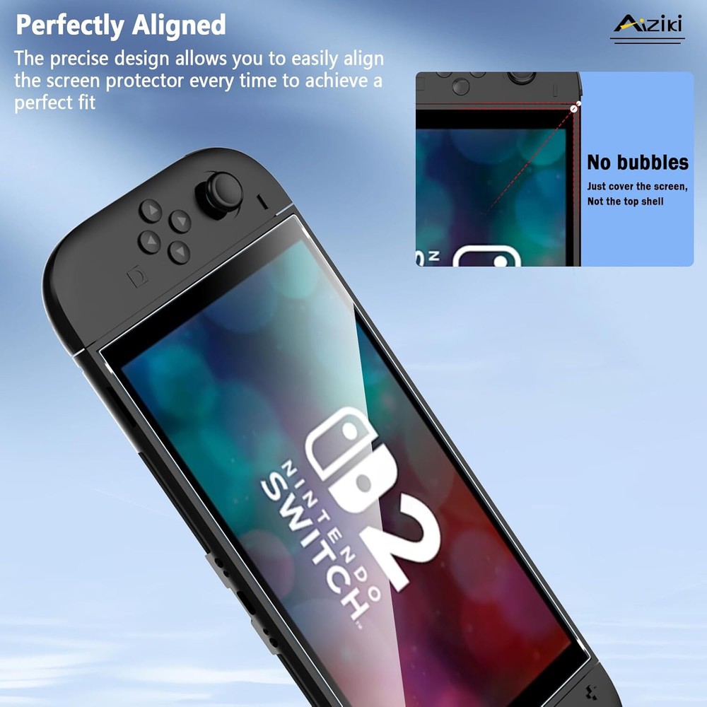 2 Pack Screen Protector for Nintendo Switch 2 (2025) Tempered Glass,Shatterproof