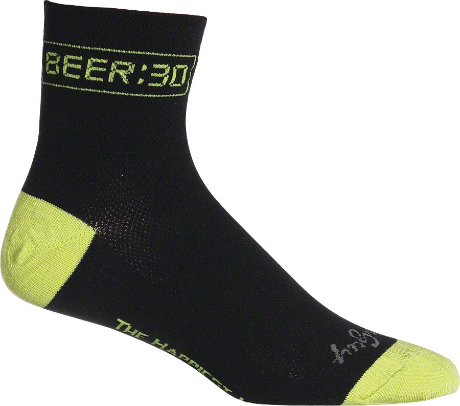 SockGuy Classic Socks Unisex Crew Socks Small/Medium Black