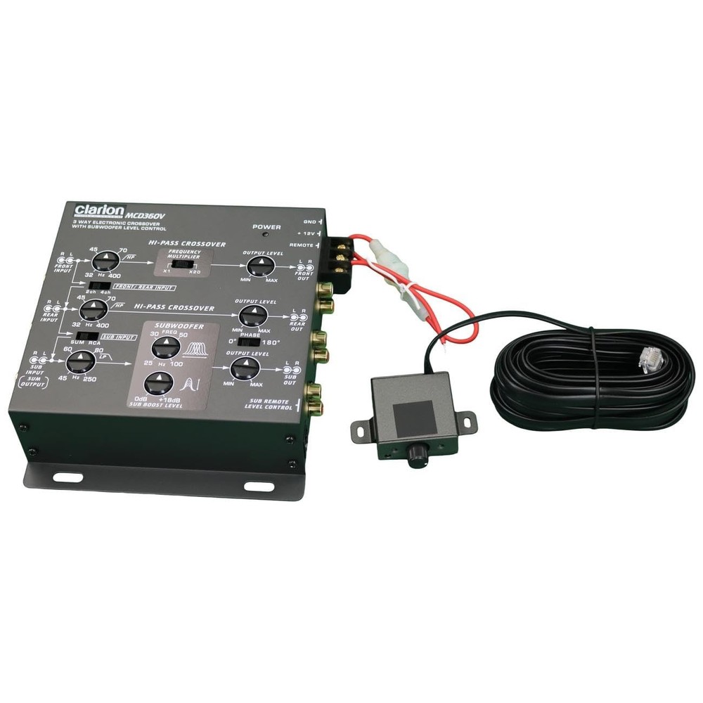 3Way Electronic Crossover with RCA Inputs and Remote Subwoofer Control