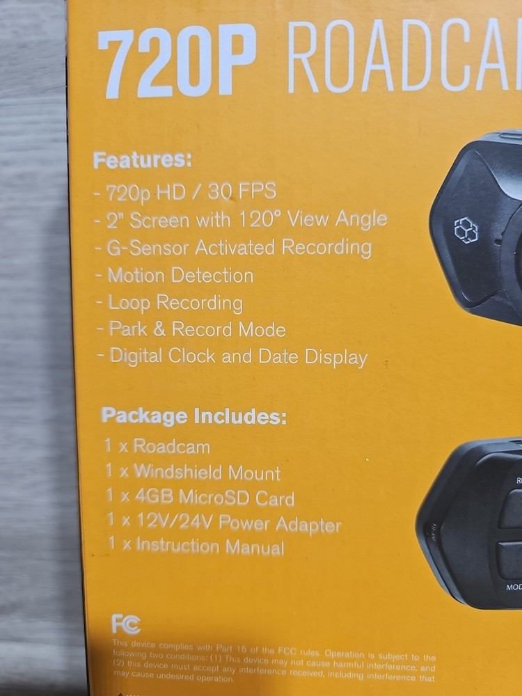 YADA 720P Roadcam. 2" Screen, G-Sensor Technology, Motion Detection