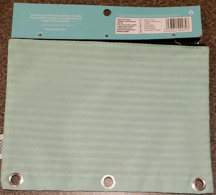 Yoobi Brand ~ Binder Zip Case ~ Black ~ White ~ Light Green ~ Chill Vibes Theme