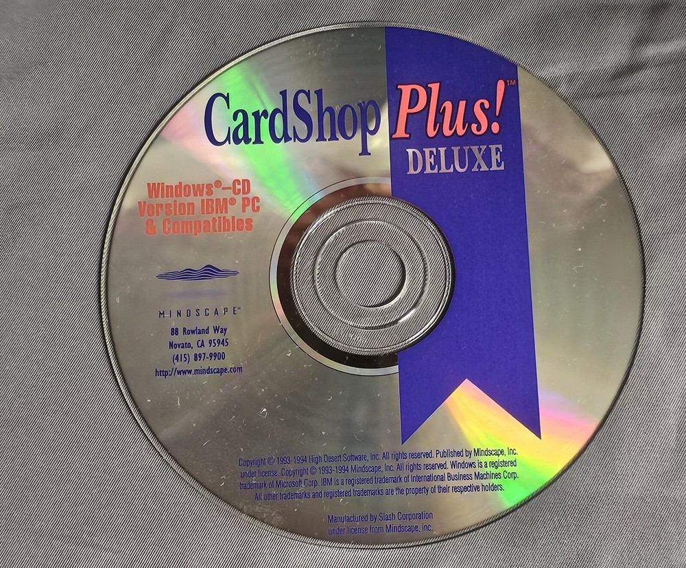 Cardshop Plus! Deluxe (PC, 1994) Program (D)
