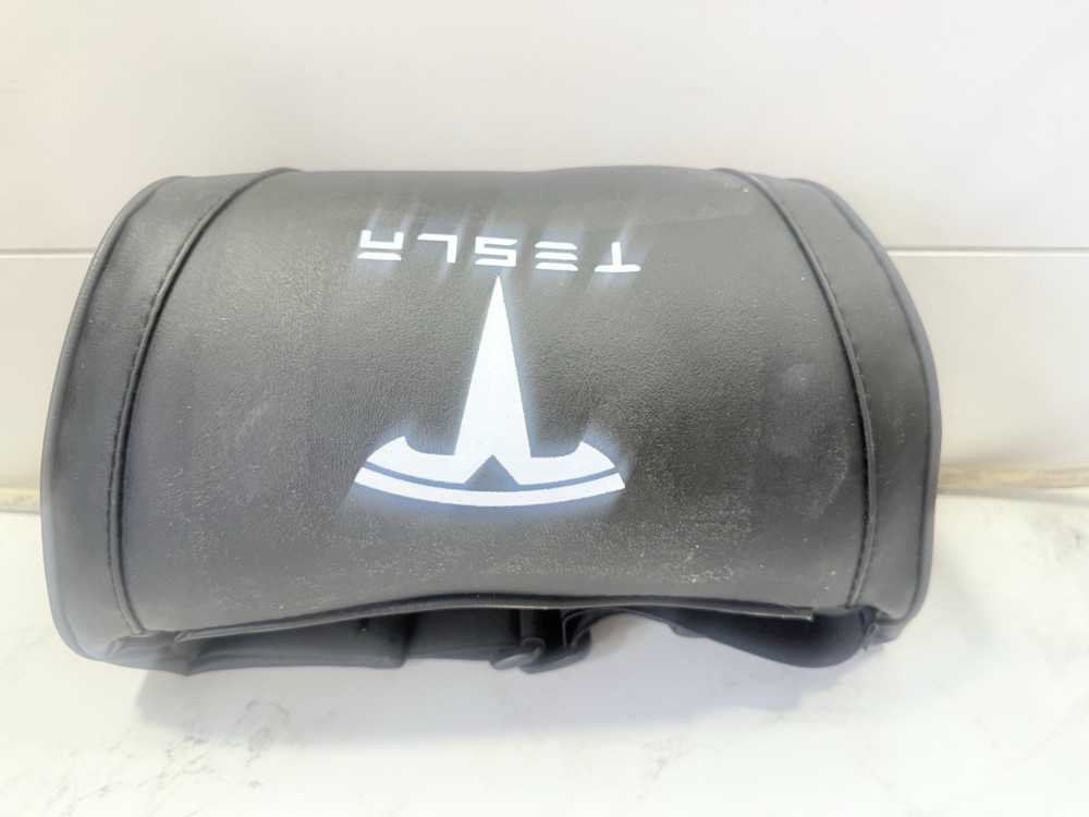 Tesla Headrest Pillow – StarFire Leather Neck Support, Black #175