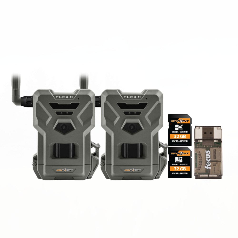 Spypoint Flex M Night Vision Motion Activate Cellular Trail Camera 2 Pack