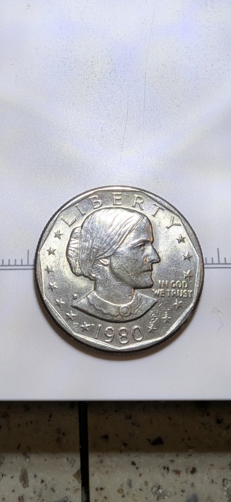 1980 D Wide Rim Susan B Anthony Dollar