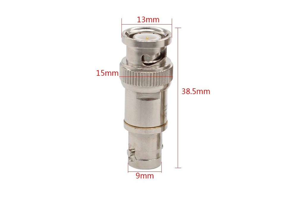 MOTOKU 2X Copper Adapter 50Ohm 38.5mm Insert Type BNC Feed Through Terminator