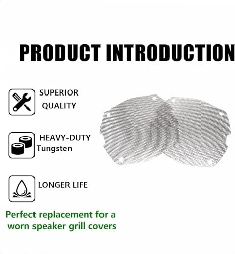 Front Mesh Speaker Grill Cover Panels Replacement for Harley Davidson Chrome