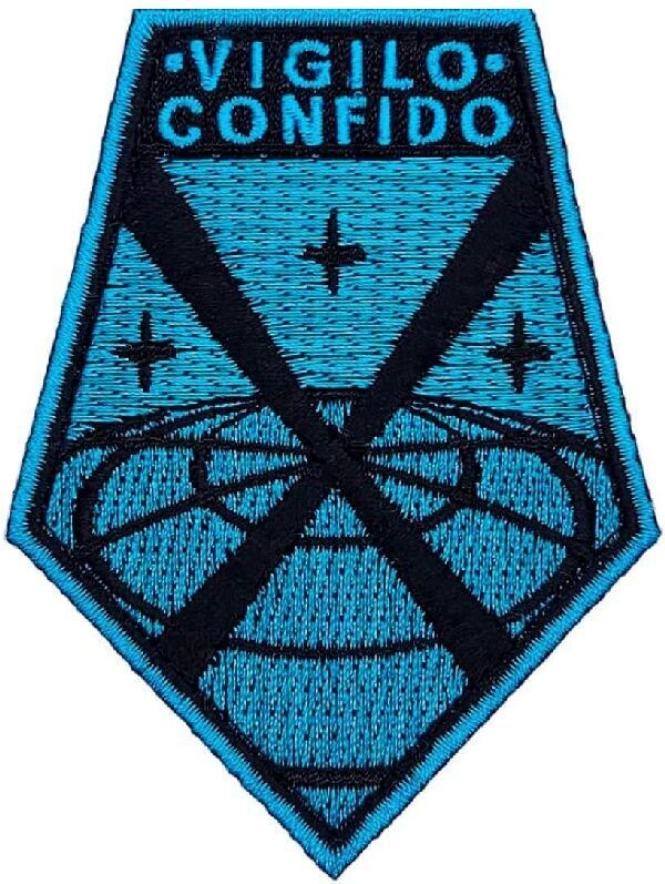 X-COM VIGILO CONFIDO EMBROIDERED MORALE PATCH | 2PC HOOK BACKING 3.5"X2.5"
