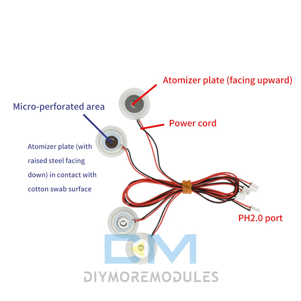 DC6-24V 4-Nozzle Spray Humidifier Atomization Module DIY Ultrasonic Atomizer Kit