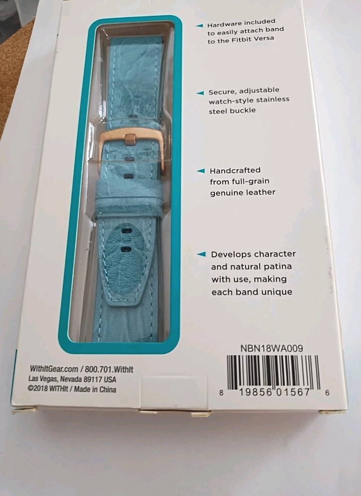 Fitbit Versa Premium Leather Band Light Blue