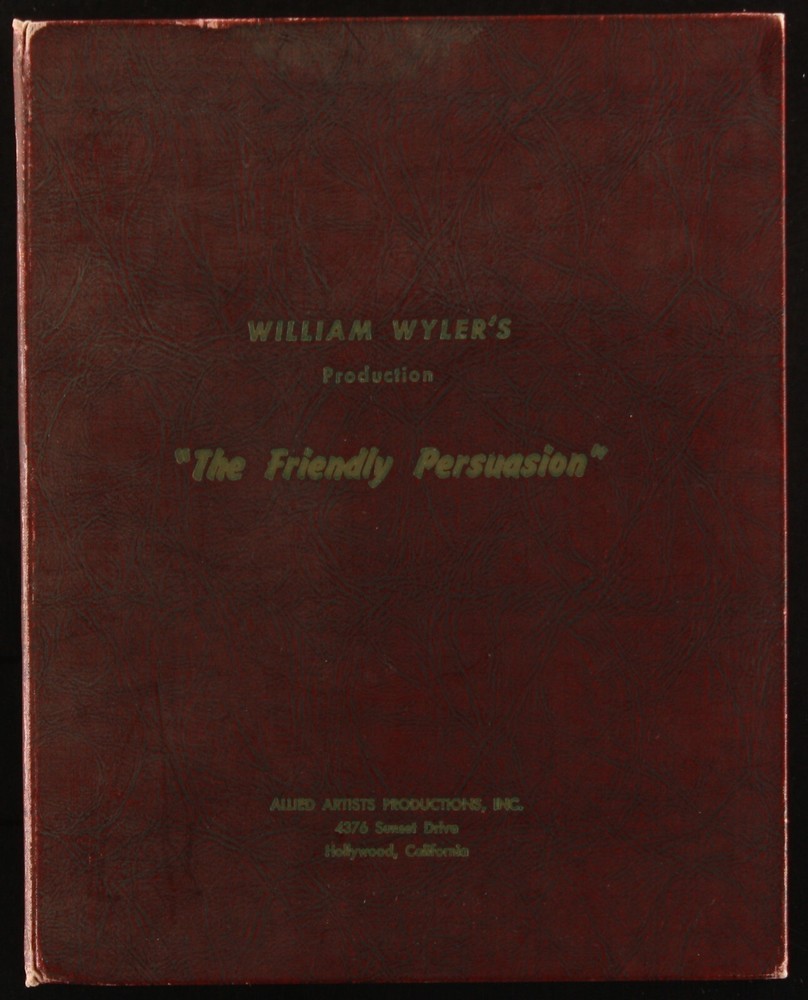FRIENDLY PERSUASION Original Movie Script 1955 / Gary Cooper