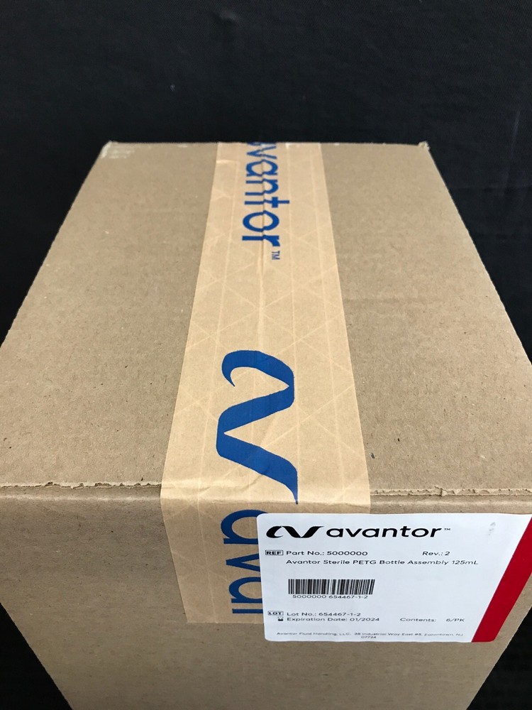 (6/Pack) AVANTOR 125mL PETG Single Use Bottle Assembly Sterile C-Flex 5000000