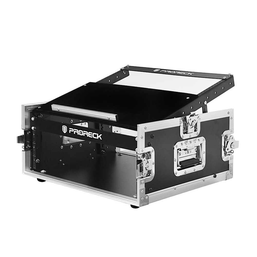 PRORECK 4U Rack Case With Slant Mixer Top, 20'' Rackable Depth