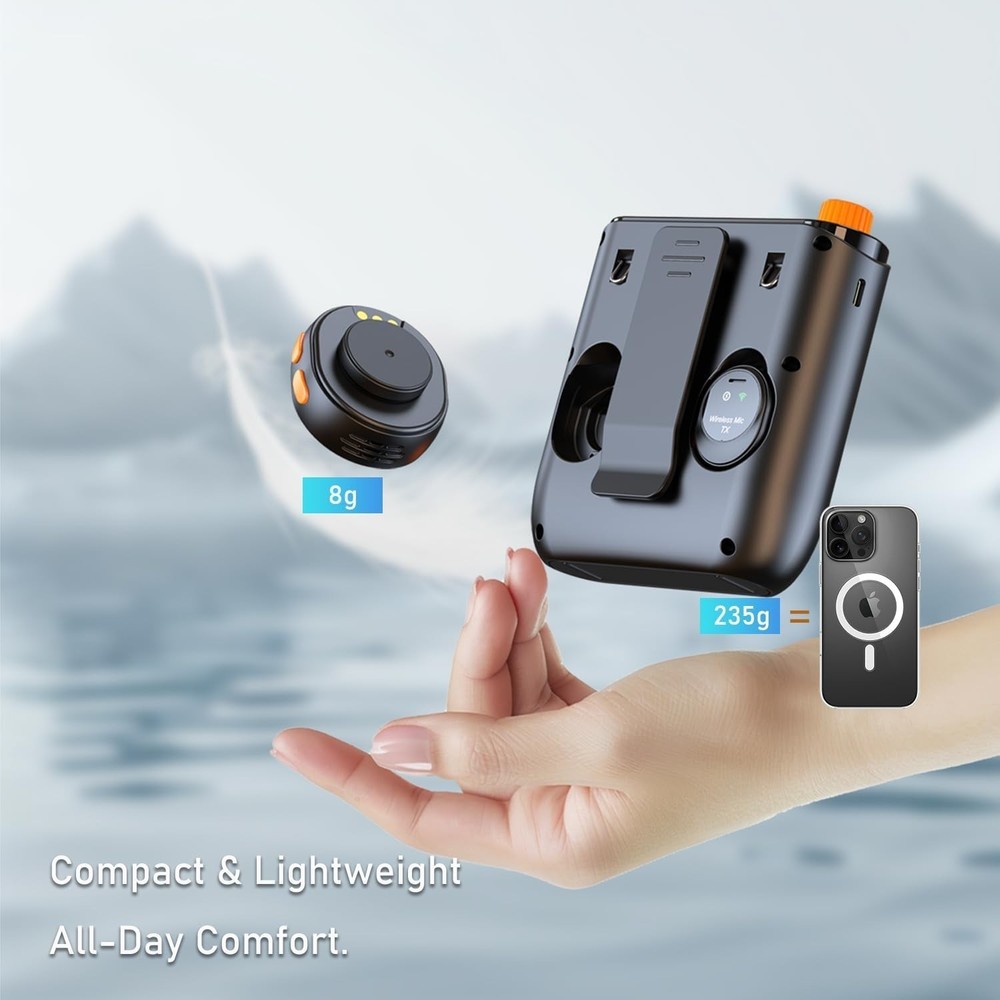 Voice Amplifier - Wireless Lapel Mic + Portable Charging Storage for Elderly