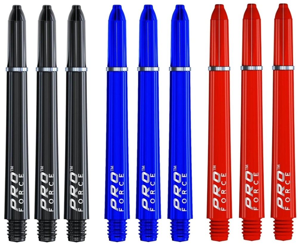 3 Sets Winmau Pro Force Medium Dart Shafts - Ships Tracking - Black Blue Red