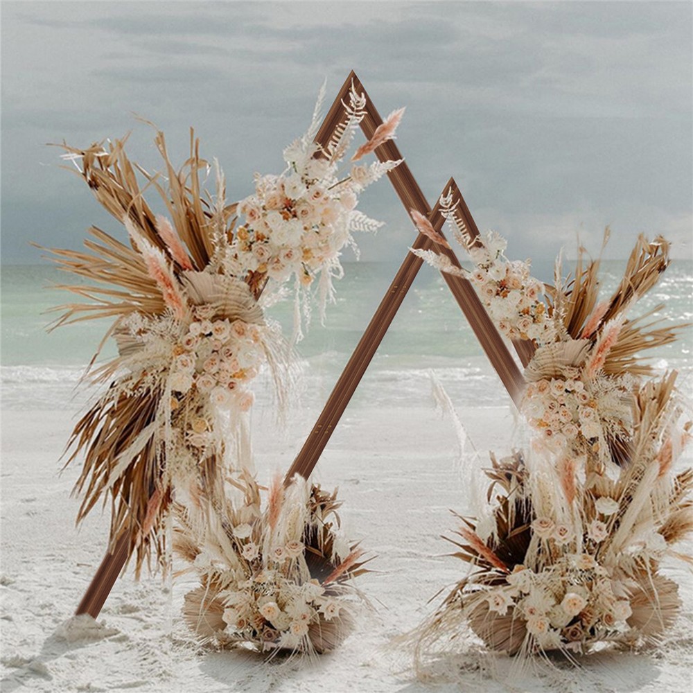 2 Pack Triangle Wooden Wedding Arch Oversized Ceremony Archway Backdrop Frame