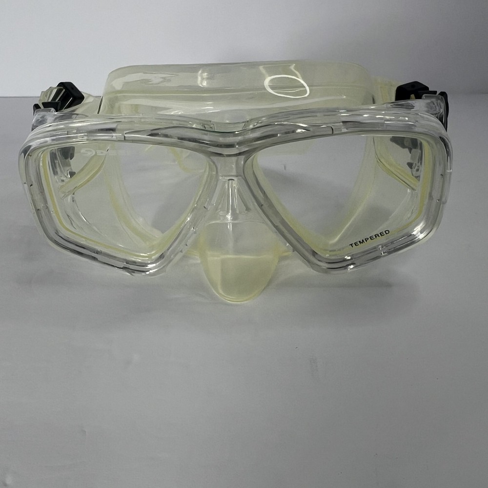 Deep See Tempered Glass Wrap Around Scuba Diving Mask Clear EUC