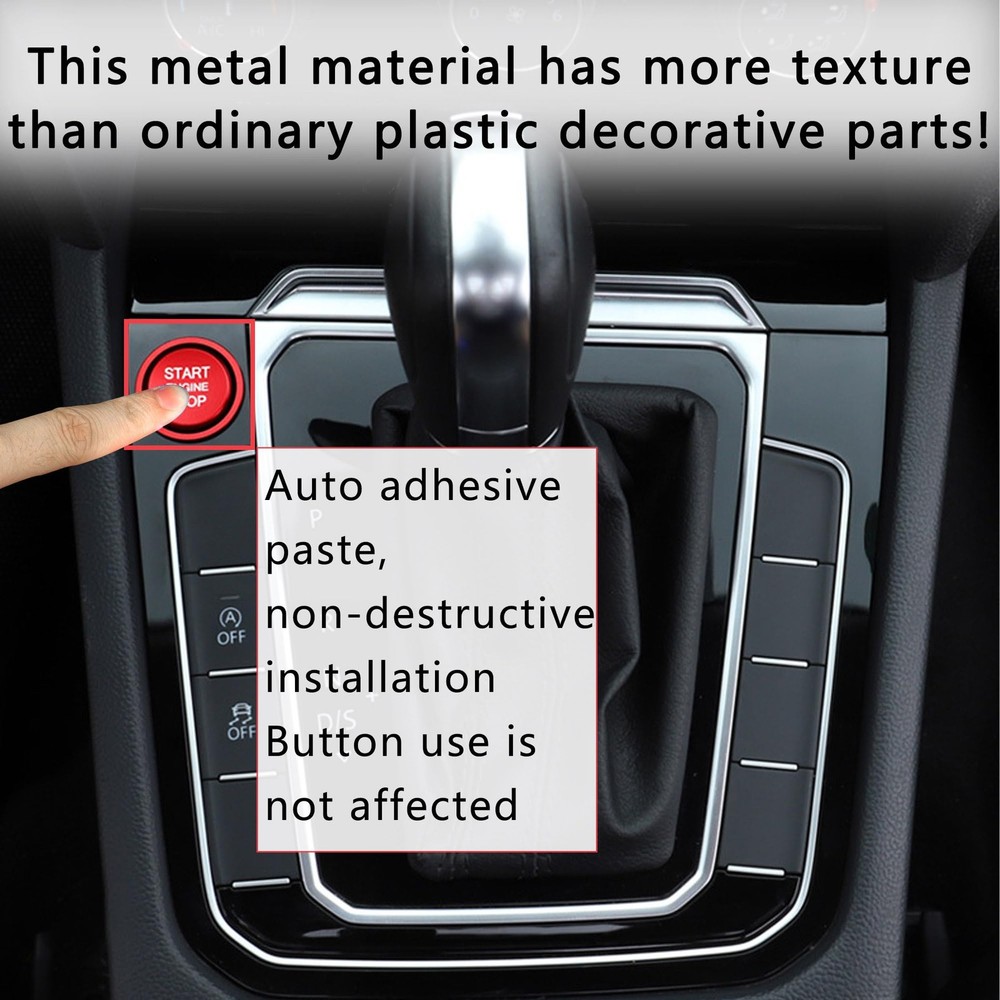 Car Push Start Button Cover Compatible with Audi,Aluminum Engine Start Stop B...